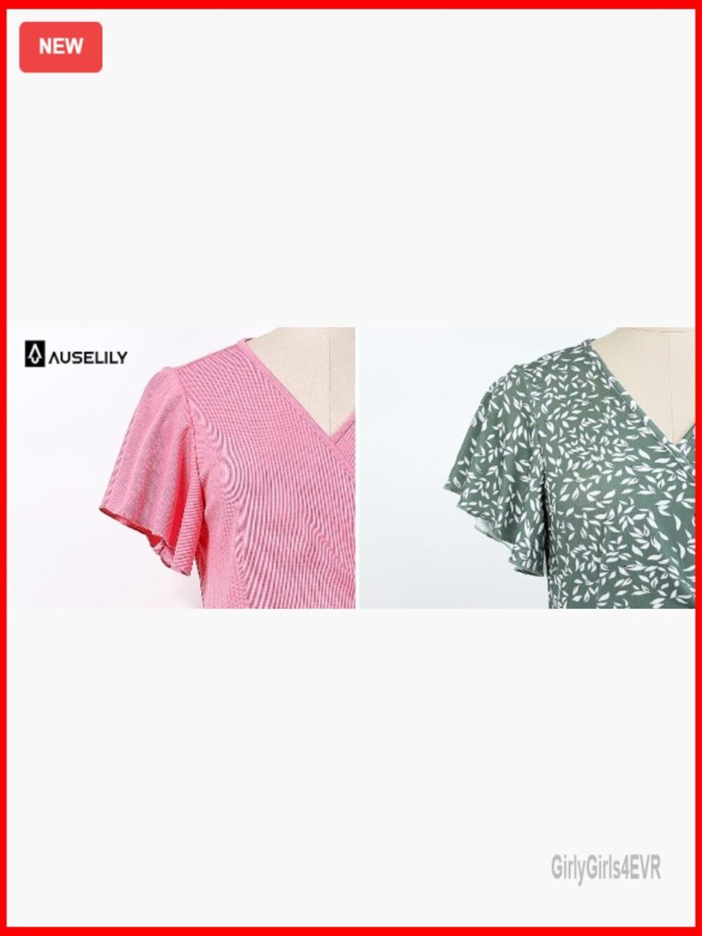 Women Wrap Midi Dress V Neck Flutter Sleeve Flowy Ruffle Slit - Picture 6 of 6